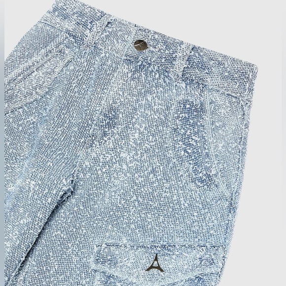 MANIÈRE DE VOIR- Anne Mid Blue
High Waisted Boucle Denim Cargo Pants NWT - Picture 4 of 15